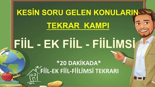 Fiil  Ek Fiil  Fiilimsi  Birleşik Çekimli Fiil  Sıfat Fiil  Zarf Fiil  İsim Fiil  Ortaç [upl. by Ytok309]