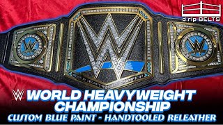 WWE World Heavyweight Championship Replica Custom Belt Customised PaintStonesLeather [upl. by Garlinda]