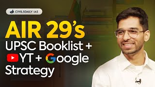 AIR 29’s UPSC Booklist and Youtube Strategy for Top 50 IASIFS Rank [upl. by Emmott]