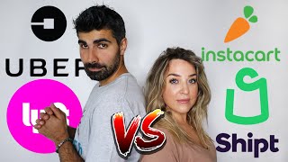 Uber amp Lyft vs Instacart amp Shipt  5 hour competition [upl. by Rezal]