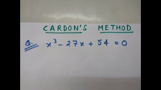 CARDANS METHOD MATHEMATICS2 [upl. by Martinsen]