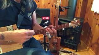 Lost Highway Hank Williams Easy Beginner lesson for 3 string Cigar Box Guitar with slide [upl. by Rilda]