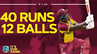 40 Runs from 12 Balls EVERY DELIVERY  Rovman Powell Power Hitting  West Indies v India 3rd T20I [upl. by Symons]