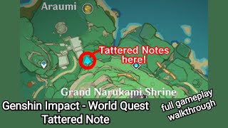 Genshin Impact  Inazuma World Quests Shuumatsu Gaiden Tattered Notes Gameplay Walkthrough [upl. by Akoyn]