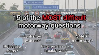 15 of the MOST difficult motorway questions  Pass your 2021 theory test first time [upl. by Arihas]