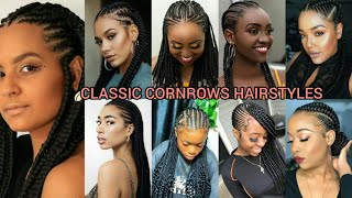 Classic cornrows hairstyles for black women  Cornrows braids hairstyles  Cornrows styles [upl. by Akeber347]