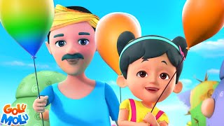 Gubbare Wala Hindi Rhyme गुब्बारे वाला Balloon Song for Kids Golu Molu Cartoon Rhymes [upl. by Leuqcar]