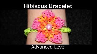 How to make a Rubber Band Hibiscus Bracelet  Hard Level [upl. by Indihar279]