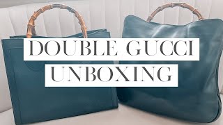 DOUBLE Gucci Unboxing  Vintage Gucci Handbags  Gucci Diana Tote amp Shoulder Bag [upl. by Walburga]