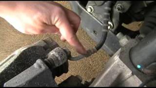 Changing front brake pads on a 2006 Ford Freestyle  PART 1 [upl. by Aelahs]