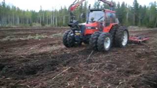 Valmet 705 clearing old forest to a field pt 3 [upl. by Alburga]