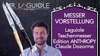 Claude Dozorme Laguiole Taschenmesser Edition ANTHROPY mit Damastklinge double platines [upl. by Shelden]