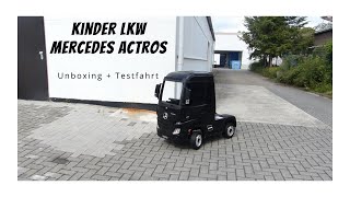 Unboxing Elektro Kinderauto LKW Kinderfahrzeug LKW für Kinder Mercedes Actros [upl. by Mccurdy]