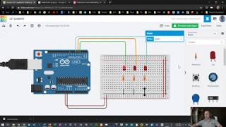 L07 Arduino tinkercad LED looplicht [upl. by Akirret]