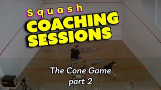 Squash Coaching Session with a Student  The Cone Game  Part 2 [upl. by Aiveneg]