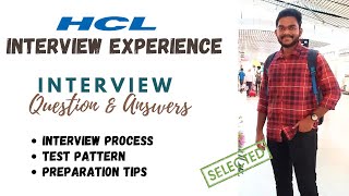 Cracking the HCL Interview My Experience and Tips for Success  HCL Interview Questions amp Answers [upl. by Wenda]