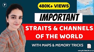 Straits of the World and Channels  Geography  With Maps amp Memory Tricks  By Richa Maam [upl. by Nnylyt103]