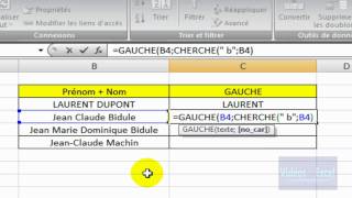 Excel 2007  Utilisez la fonction GAUCHE [upl. by Dnaleel]