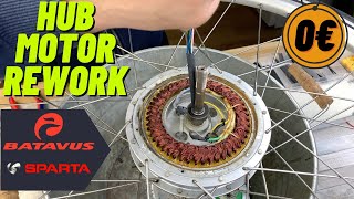 SpartaBatavus Hub motor rework to use standard batterymotor controller [upl. by Yatnuahc]