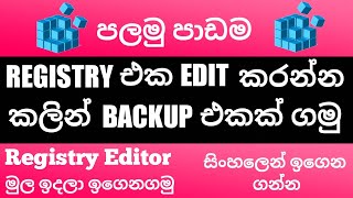 How to Registry Backup in Windows 10  Registry Tricks Sinhala [upl. by Kelwunn]