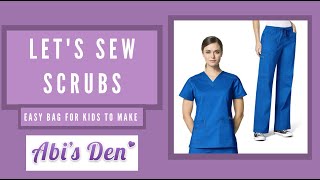 Easy DrawString Bags for Scrubs  For the Love of Scrubs x  Abi’s Den ✂️🧵🌸 [upl. by Lynea]