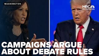 Trump Harris campaigns argue over microphone rules at upcoming debate [upl. by Talley]