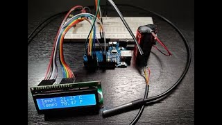 Como hacer un Termómetro digital con Arduino DS18B20  LCD 1602A [upl. by Yaniv]