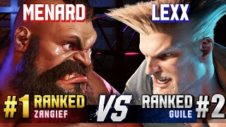 SF6 ▰ MENARD 1 Ranked Zangief vs LEXX 2 Ranked Guile ▰ High Level Gameplay [upl. by Domella]