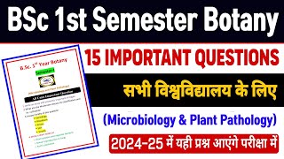 Bsc 1st semester botany Most important questions 202425Botany important question bsc Semester 1 [upl. by Craner]