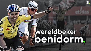 Spektakel troef in Benidorm Wout van Aert wint ondanks val na krachtmeting met Van der Poel [upl. by Caldwell599]