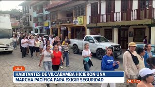 Habitantes de Vilcabamba en Loja realizaron una marcha para pedir mayor seguridad [upl. by Nittirb947]