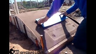 Making a Concrete Bridge with Wood Plank Stamp [upl. by Zanlog825]