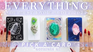 ⏰EVERYTHING you NEED to know about 2024 🍀💸🏡💕detailed af🔮✨pick a card ♣︎ tarot reading✨🔥 [upl. by Meelas]