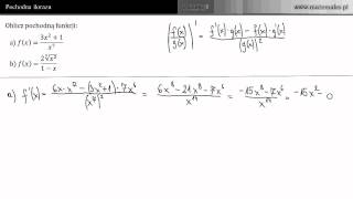 Pochodna ilorazu funkcji  zadanie 2 [upl. by Seyer]
