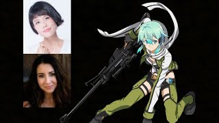 Anime Voice Comparison Sinon Sword Art Online [upl. by Egedan857]