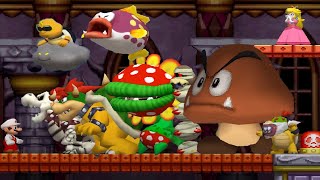 New Super Mario Bros DS  All Bosses [upl. by Icnan743]