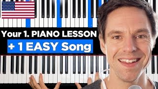 How to play piano Your very first lesson  a wonderful EASY SONG for beginner [upl. by Ydnys]