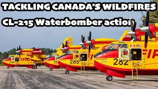 Fighting Quebec Wildfires Bridger Aerospace CL215T action in Maniwaki YMW  CYMW [upl. by Llennej]