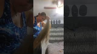 Wolf haircut at home Prep wolfhaircuthome [upl. by Ibby]