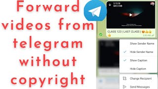 How to forward videos from telegram without copyright Protect content from copyright [upl. by Wes]