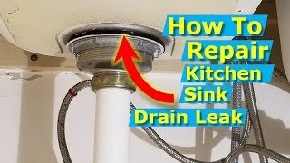 How to Replace A Kitchen Sink Drain Strainer Repair Leak [upl. by Eytteb]