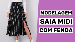 Saia midi com fenda frontal  MODELAGEM [upl. by Freed]