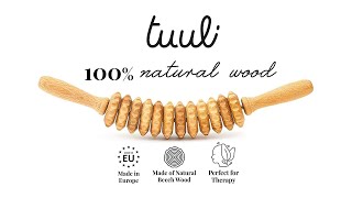 Wooden Cellulite Massage Roller Maderotherapy  Curved Massager  Tuuli [upl. by Ennaeiluj]