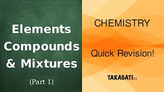 Chemistry Elements Compounds  Part 1 Quick Revision Grade 7 students  ICSECBSE Board [upl. by Lynda]