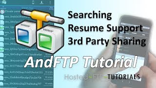 AndFTP Tutorial  Searching resume support and thirdparty sharing [upl. by Keeler]