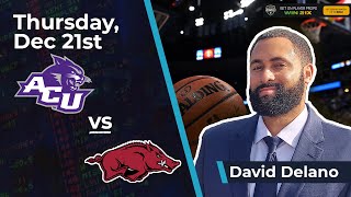 Abilene Christian vs Arkansas Prediction 122123 Free NCAAB Betting Pick from David Delano [upl. by Noby749]