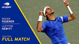 Roger Federer vs Lleyton Hewitt Full Match  2004 US Open Final [upl. by Hoehne]