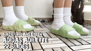 Adidas Adilette 22 slides magic lime and green [upl. by Saalocin]