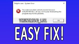 VCRUNTIME1401dll Was Not Found EASY FIX 2024  Including MSVCP140dll [upl. by Laniger]