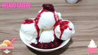 Helado de vainilla cremoso casero y artesanal fácil helado parati viralvideo [upl. by Ripleigh]